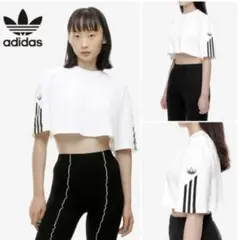 adidas アディダス クロップド丈 トップス ホワイト