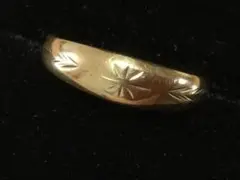 【良品】K18 甲丸 かまぼこ 地金 和柄 指輪 リング K18YG k18