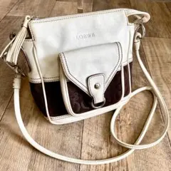 本物☆ロエベ ロゴ アナグラム ナッパレザー ミニショルダーバッグ 斜めがけ 白