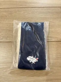 最終価格Japan Airlines 飛行機刺繍 ネイビー マフラー