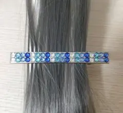 ヘアクリップ ブルーグラデーション ハンドメイド スワロフスキー