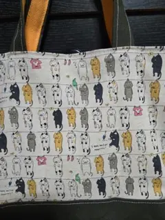 未使用品　コットン小林ハンドメイドねこ柄バック