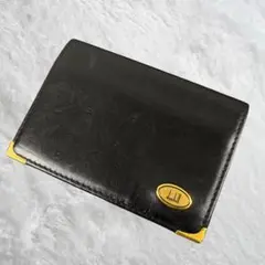 ダンヒル 名刺入れ カーフスキン ゴールド金具 ヴィンテージ 旧ロゴ ブラック