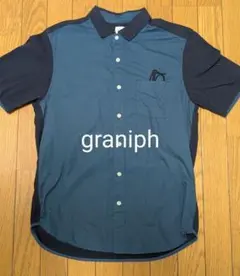 graniph M 半袖シャツ 青 ネイビー