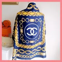 【希少】美品シャネルCHANEL大判ストール✧カンボン✧チェーン柄