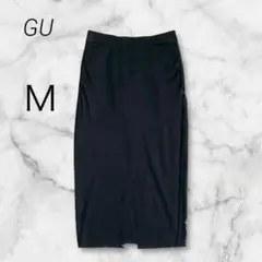 ジーユー GU タイトスカート ミモレ丈 裾スリット ストレット素材 M