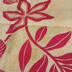 赤と黄色の花柄 綿生地 110×50