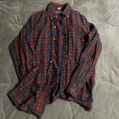 vintage チェックシャツ ネルシャツ　レーヨンシャツ