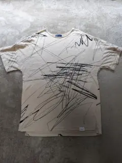 Minority マイノリティ 手書き風線Tシャツ ベージュ