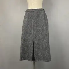 伊製 MAXMARA WEEKEND ツイードスカート ヘリンボーン 灰 42