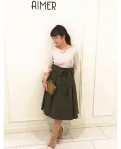 エメ AIMER パーティドレス ワンピース 結婚式 お呼ばれ バイカラー