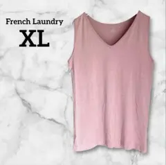 French Laundry 【XL】ピンク Vネック ノースリーブ