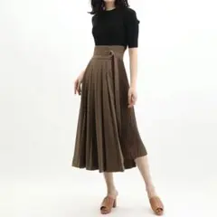 SNIDEL スナイデル　プリーツドッキングニットワンピース