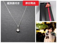 【鑑別書付/天然ダイアモンド/プラチナ】一粒ダイヤ 喜平ネックレス 40cm