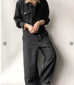 fumika uchida オールインワン ジャンプスーツ FUMIKA UCHIDA： SWEAT JUMPSUIT - BLACK - ORANN ONLINE SHOP
