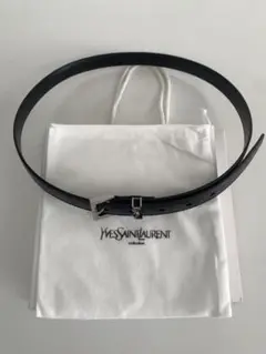 【大人気】 Saint Laurent ブラック レザー ベルト 95cm