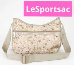 美品　レスポートサック　ショルダーバッグ　花柄　ピンク　ベージュ