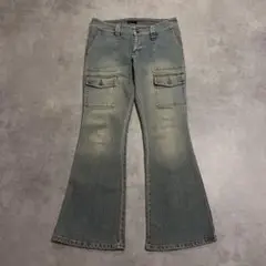 archive boots cut pocket flare denim y2k