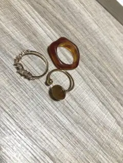 ベージュ系 リング べっ甲