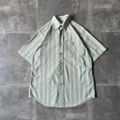 00s L.L.Bean BDシャツ M ストライプ柄 フェード 緑 A330