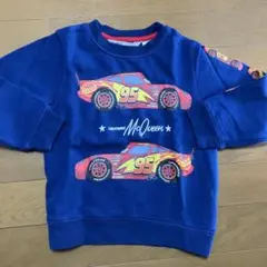 H&Mディズニー　カーズ　紺色　ネイビー　 裏起毛トレーナー　美品　98〜104