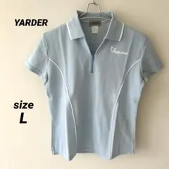 YARDER 水色 ポロシャツ　半袖　L レディース　トップス　カジュアル