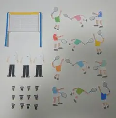 バドミントン★色紙・寄せ書き用シール12枚セット★カラフル白★卒業　引退