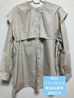 fifth ベージュ サイドリボンシャツ フリーサイズ　新品未使用　送料込み