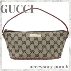 GUCCI グッチ アクセサリポーチ GGキャンバス RED