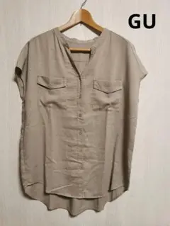 【GU】フリンチスリーブ スキッパー チュニック