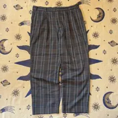 【70s VINTAGE】ツータック ワイドスラックス / チェックパンツ 古着