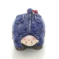 土鈴　天の橋立　股覗き　男の子の形の陶器置物