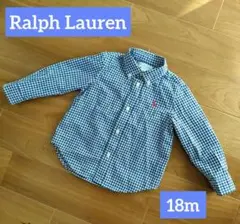 ラルフローレン シャツ ギンガムチェック ネイビー 80cm フォーマル