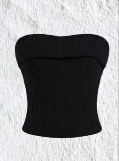 SHEIN リブチューブトップ　ブラック
