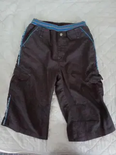 【中古品】男子　ハーフパンツ　黒　サイズ160cm　ウエストはゴム仕様