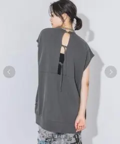 JEANASIS ジーナシス バックオープンクラッシュミニワンピース　グレー