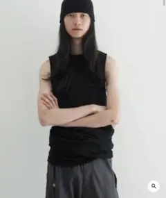 Omar Afridi Draped tank top "BLACK"
