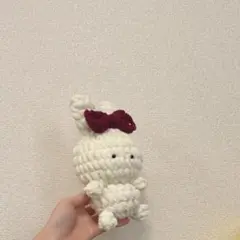 選べるリボンカラー　うさぎあみぐるみに