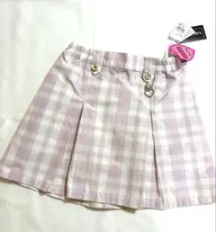 RICH MIX プリーツスカート 160cm ピンク系チェック新品タグ付き