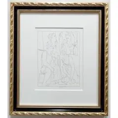 パブロ・ピカソ、二人の顔、希少画集画、新品高級額装付 - メルカリ