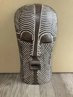 アフリカ 仮面 マスク プリミティブ 壁掛け オブジェ 大きな補修跡あり
