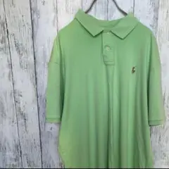 【USED】POLO RALPH LAUREN ポロシャツ 刺繍 黄緑