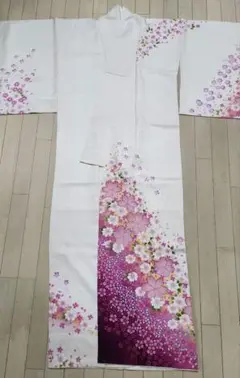 桜柄袷着物