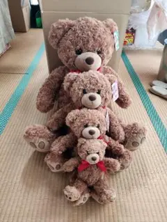 テディベア　6体まとめ売り　ラージ　ミディアム　スモール　ベビー 推し活がさらに楽しくなる！「推しカラーベア」に新色5色を追加