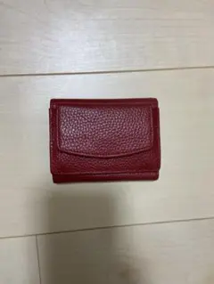 レザー 赤 三つ折り財布