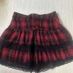赤　チェック柄フレアスカート　フェアリーグランジ即購入⭕️