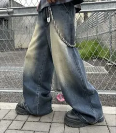 Genzai Chain Baggy Denim Pants