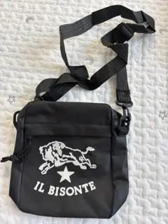 IL BISONTE ロゴ入り ショルダーバッグ サコッシュ ブラック