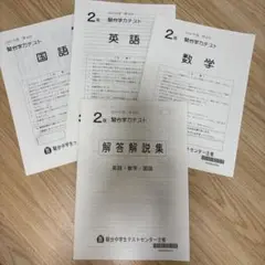 駿台学力テスト中2年2024年度お得な全4回分 駿台学力テスト2024年1月 中2（新中3）3科目＆解答解説 早稲アカ