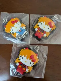 ハローキティ エヴァンゲリオン　ストラップ3個セット